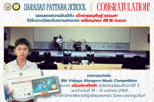 ขอแสดงความยินดีกับ เด็กชายอนุศิษฏ์ ธรรมสา