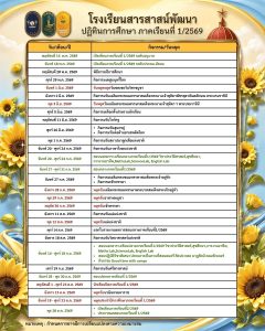 ปฏิทินกิจกรรม ภาคเรียนที่ 1 ปีการศึกษา 2569